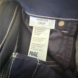 PAIGE Hoxton Crop Jeans in Navy with Contrast Stitching